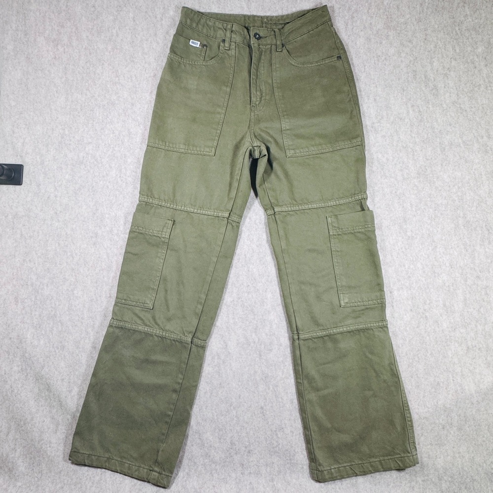 The Ragged Priest Jeans Womens 28 Olive Green Cargo Straight Leg High R Utility